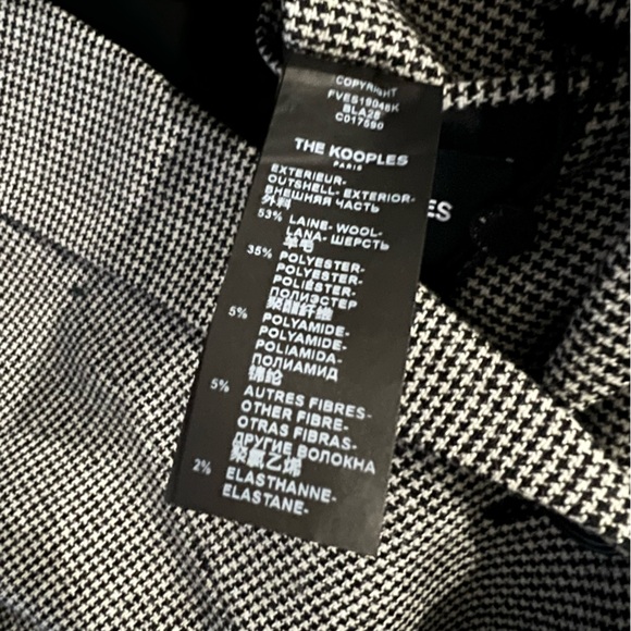 THE KOOPLES NWT Houndstooth Belted Blazer 32 - Picture 6 of 6